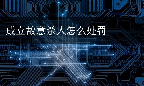 成立故意杀人怎么处罚