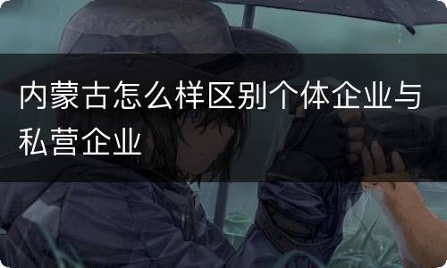 内蒙古怎么样区别个体企业与私营企业