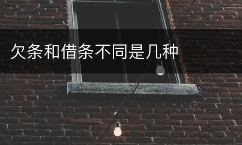 欠条和借条不同是几种