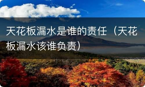 天花板漏水是谁的责任（天花板漏水该谁负责）
