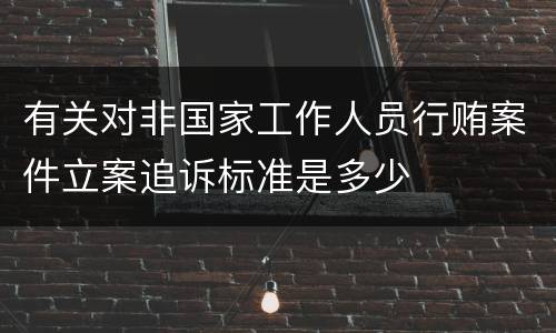 有关对非国家工作人员行贿案件立案追诉标准是多少