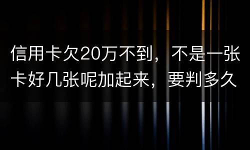 信用卡欠20万不到，不是一张卡好几张呢加起来，要判多久