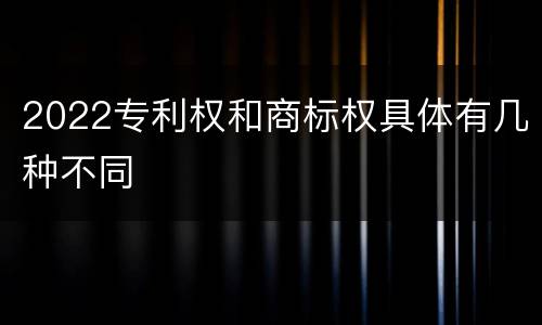 2022专利权和商标权具体有几种不同
