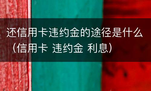 还信用卡违约金的途径是什么（信用卡 违约金 利息）