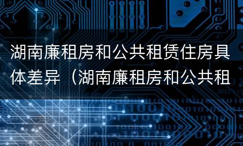 湖南廉租房和公共租赁住房具体差异（湖南廉租房和公共租赁住房具体差异有哪些）