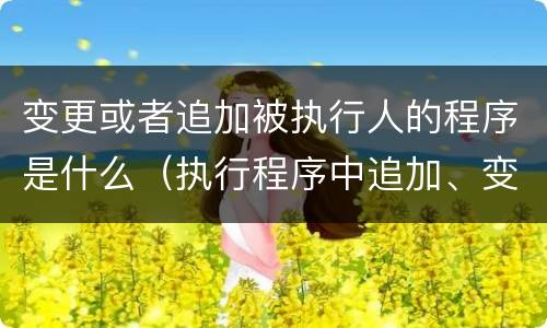 变更或者追加被执行人的程序是什么（执行程序中追加、变更被执行人的）