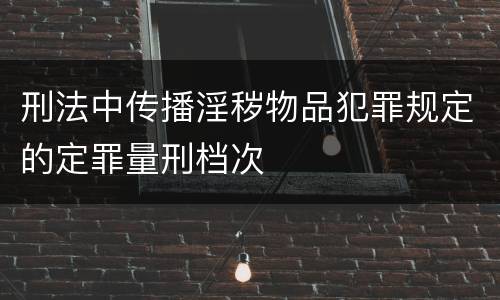 刑法中传播淫秽物品犯罪规定的定罪量刑档次
