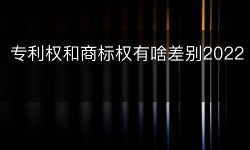 专利权和商标权有啥差别2022