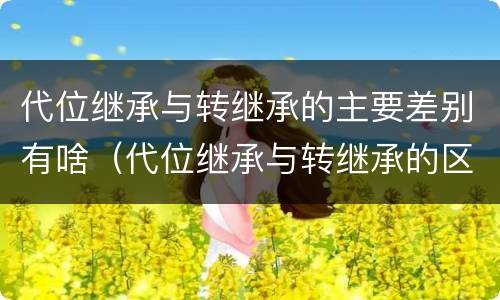 代位继承与转继承的主要差别有啥（代位继承与转继承的区别有哪些?）