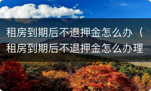 租房到期后不退押金怎么办（租房到期后不退押金怎么办理）