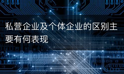 私营企业及个体企业的区别主要有何表现