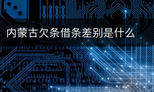 内蒙古欠条借条差别是什么