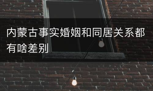 内蒙古事实婚姻和同居关系都有啥差别