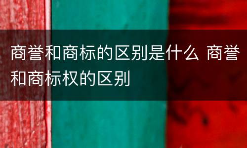 商誉和商标的区别是什么 商誉和商标权的区别