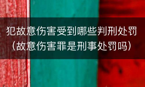 犯故意伤害受到哪些判刑处罚（故意伤害罪是刑事处罚吗）