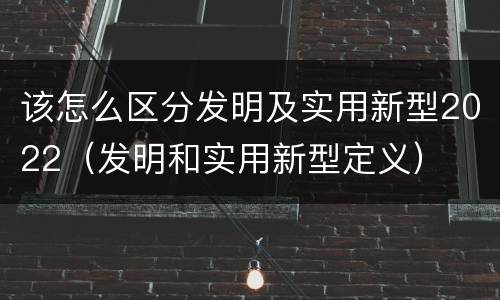 该怎么区分发明及实用新型2022（发明和实用新型定义）