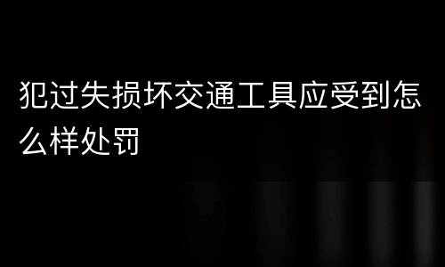 犯过失损坏交通工具应受到怎么样处罚