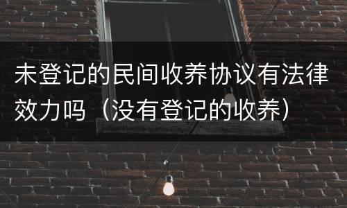 未登记的民间收养协议有法律效力吗（没有登记的收养）