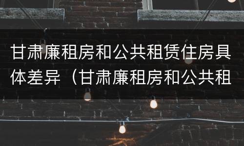 甘肃廉租房和公共租赁住房具体差异（甘肃廉租房和公共租赁住房具体差异在哪）
