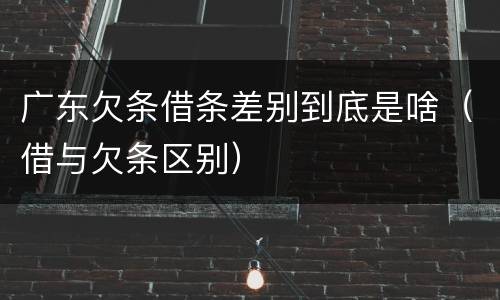 广东欠条借条差别到底是啥（借与欠条区别）