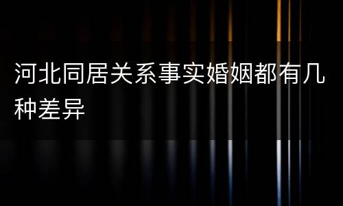 河北同居关系事实婚姻都有几种差异
