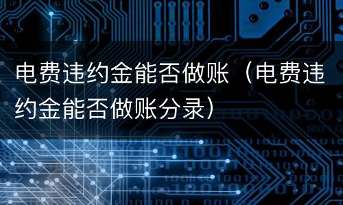 电费违约金能否做账（电费违约金能否做账分录）