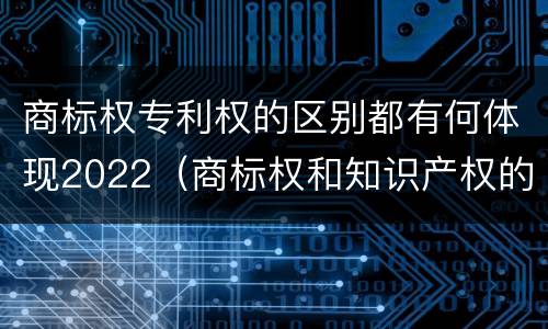 商标权专利权的区别都有何体现2022（商标权和知识产权的区别）