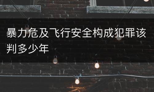 暴力危及飞行安全构成犯罪该判多少年