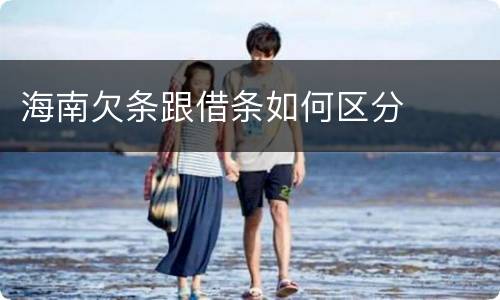 海南欠条跟借条如何区分
