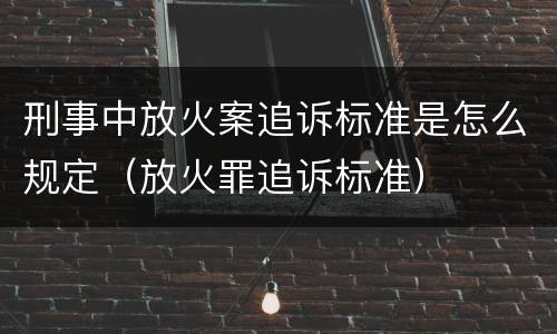 刑事中放火案追诉标准是怎么规定（放火罪追诉标准）