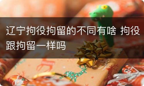 辽宁拘役拘留的不同有啥 拘役跟拘留一样吗