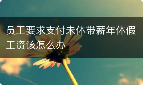 员工要求支付未休带薪年休假工资该怎么办