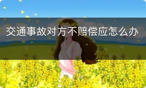 交通事故对方不赔偿应怎么办