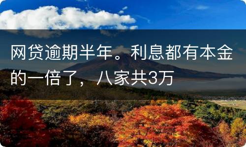 网贷逾期半年。利息都有本金的一倍了,八家共3万