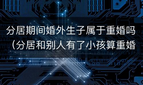 分居期间婚外生子属于重婚吗（分居和别人有了小孩算重婚吗）