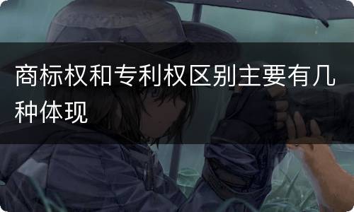 商标权和专利权区别主要有几种体现