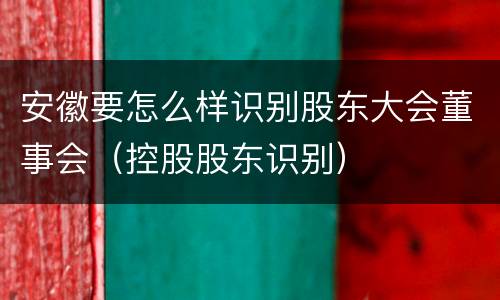 安徽要怎么样识别股东大会董事会（控股股东识别）