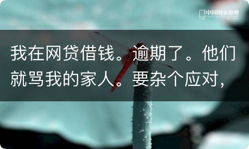 我在网贷借钱。逾期了。他们就骂我的家人。要杂个应对，请帮忙。