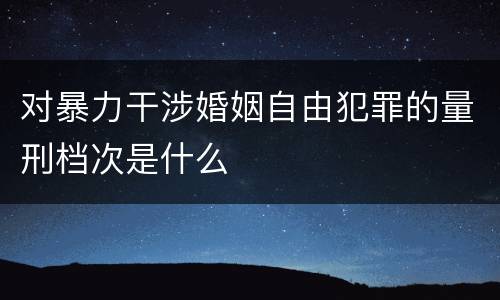 对暴力干涉婚姻自由犯罪的量刑档次是什么