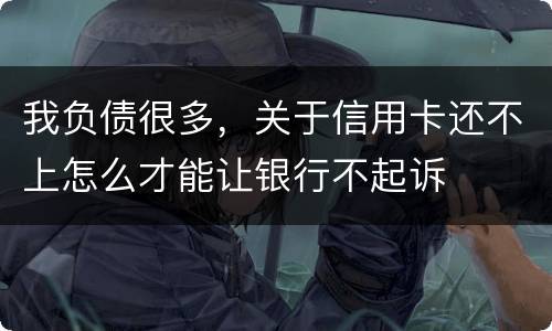 我负债很多，关于信用卡还不上怎么才能让银行不起诉