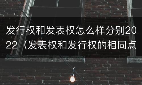 发行权和发表权怎么样分别2022（发表权和发行权的相同点）