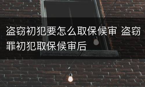 盗窃初犯要怎么取保候审 盗窃罪初犯取保候审后