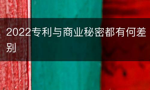 2022专利与商业秘密都有何差别