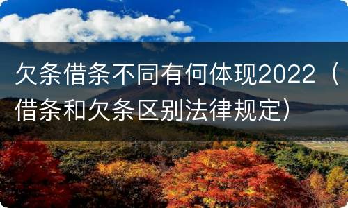欠条借条不同有何体现2022（借条和欠条区别法律规定）