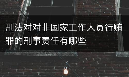 刑法对对非国家工作人员行贿罪的刑事责任有哪些