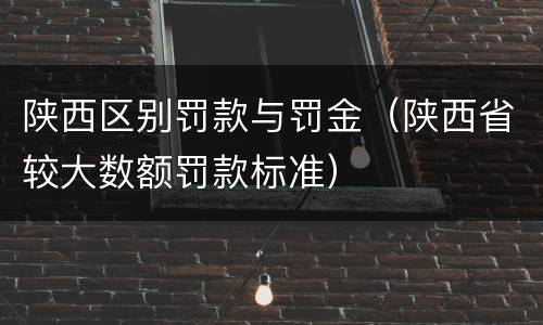 陕西区别罚款与罚金（陕西省较大数额罚款标准）