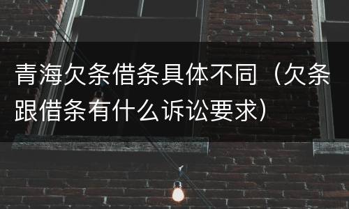 青海欠条借条具体不同（欠条跟借条有什么诉讼要求）