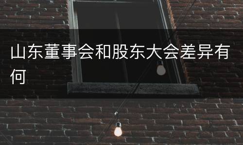 山东董事会和股东大会差异有何