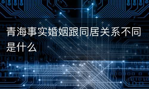 青海事实婚姻跟同居关系不同是什么