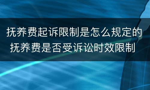 抚养费起诉限制是怎么规定的 抚养费是否受诉讼时效限制